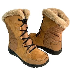 NEW Columbia Ice Maiden II Boots Size 9 Elk Black Waterproof Suede Faux Fur Trim